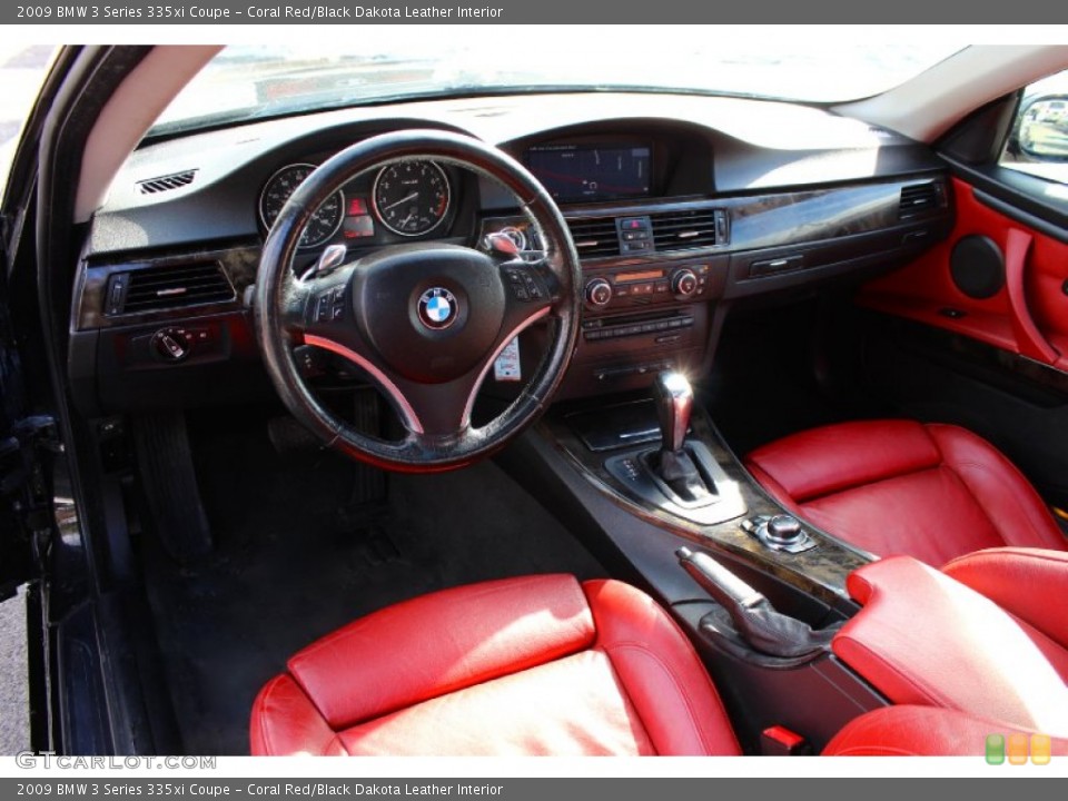 Coral Red/Black Dakota Leather Interior Photo for the 2009 BMW 3 Series 335xi Coupe #101317719