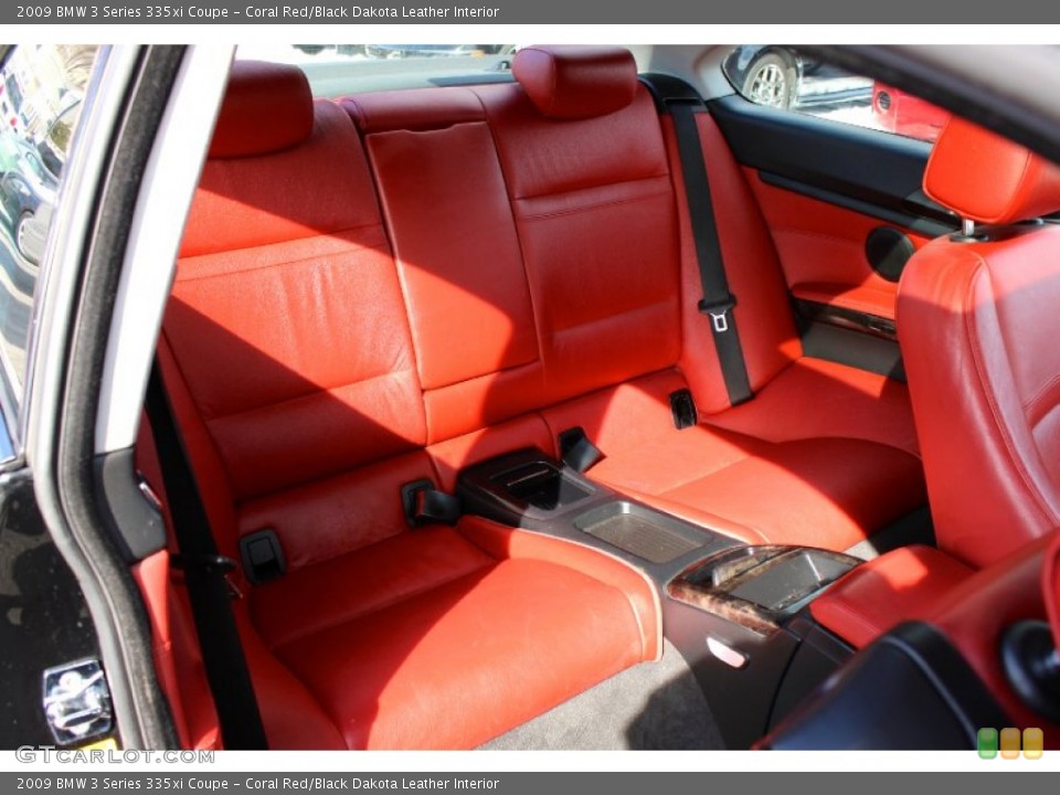 Coral Red/Black Dakota Leather Interior Rear Seat for the 2009 BMW 3 Series 335xi Coupe #101317845