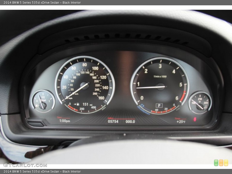 Black Interior Gauges for the 2014 BMW 5 Series 535d xDrive Sedan #101330751