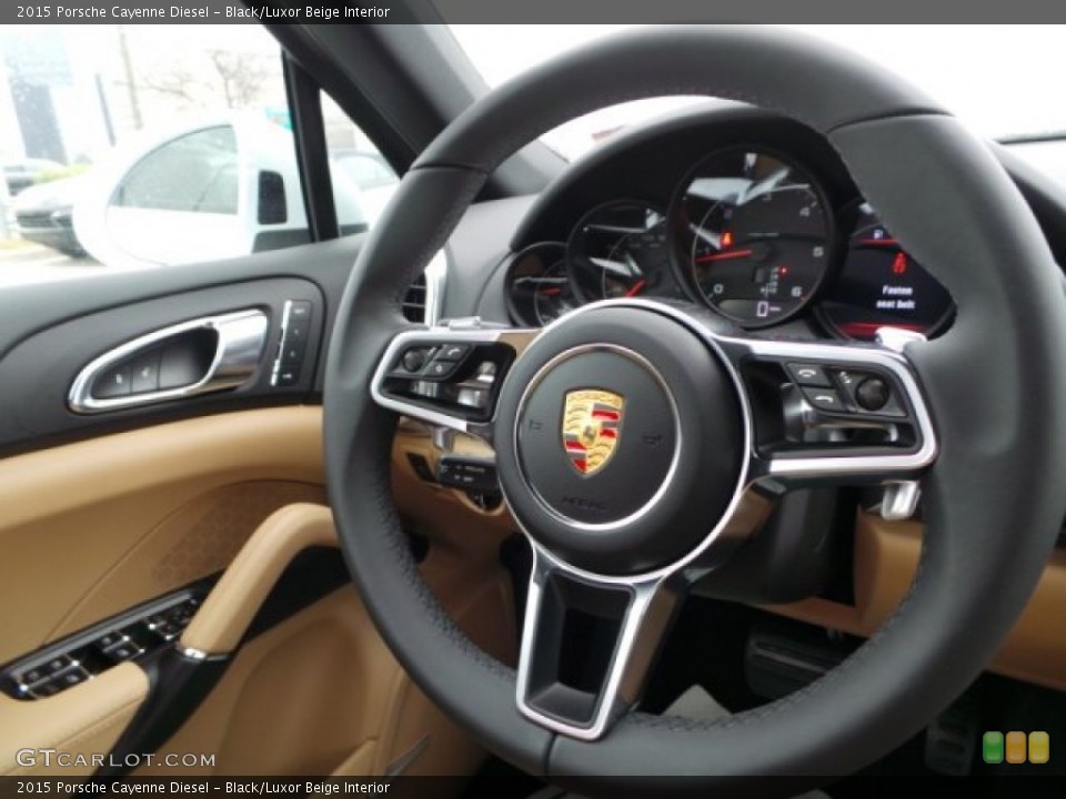 Black/Luxor Beige Interior Steering Wheel for the 2015 Porsche Cayenne Diesel #101350122