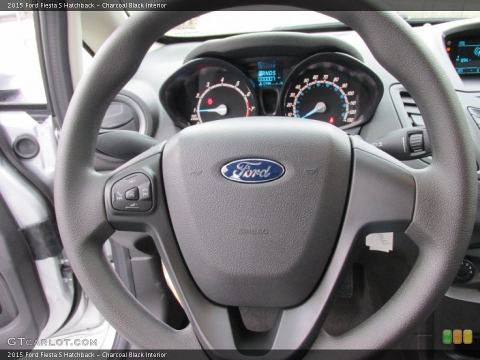 Charcoal Black Interior Steering Wheel for the 2015 Ford Fiesta S Hatchback #101399592