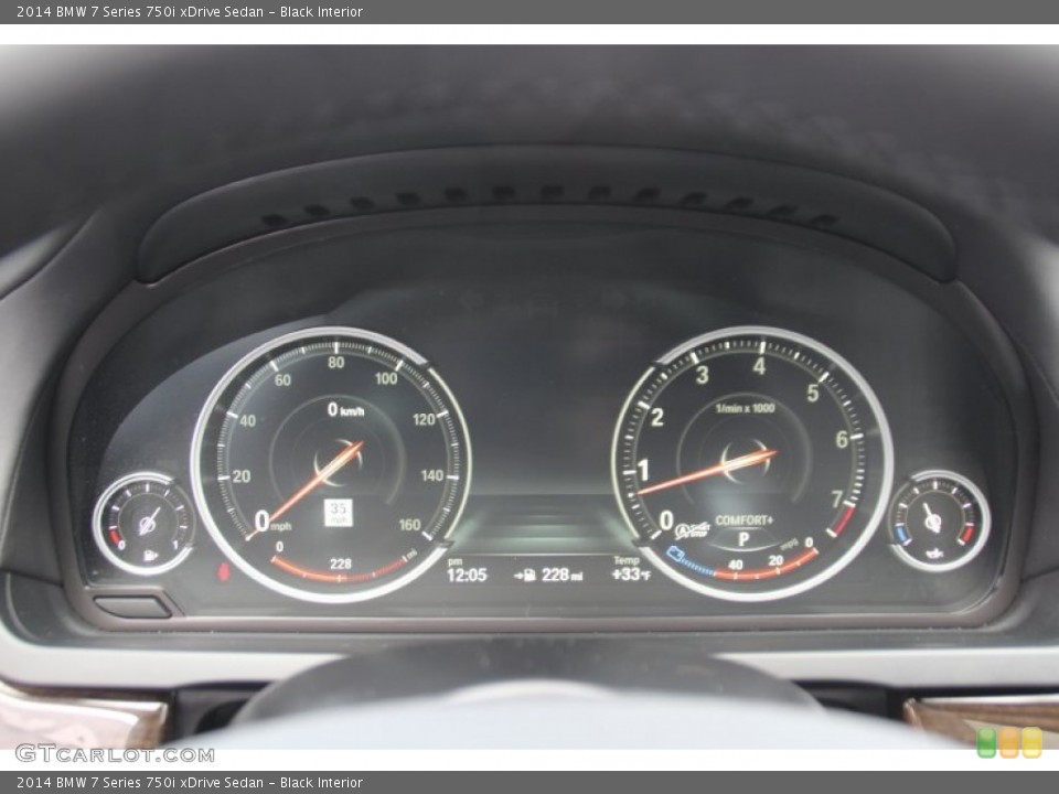 Black Interior Gauges for the 2014 BMW 7 Series 750i xDrive Sedan #101437312