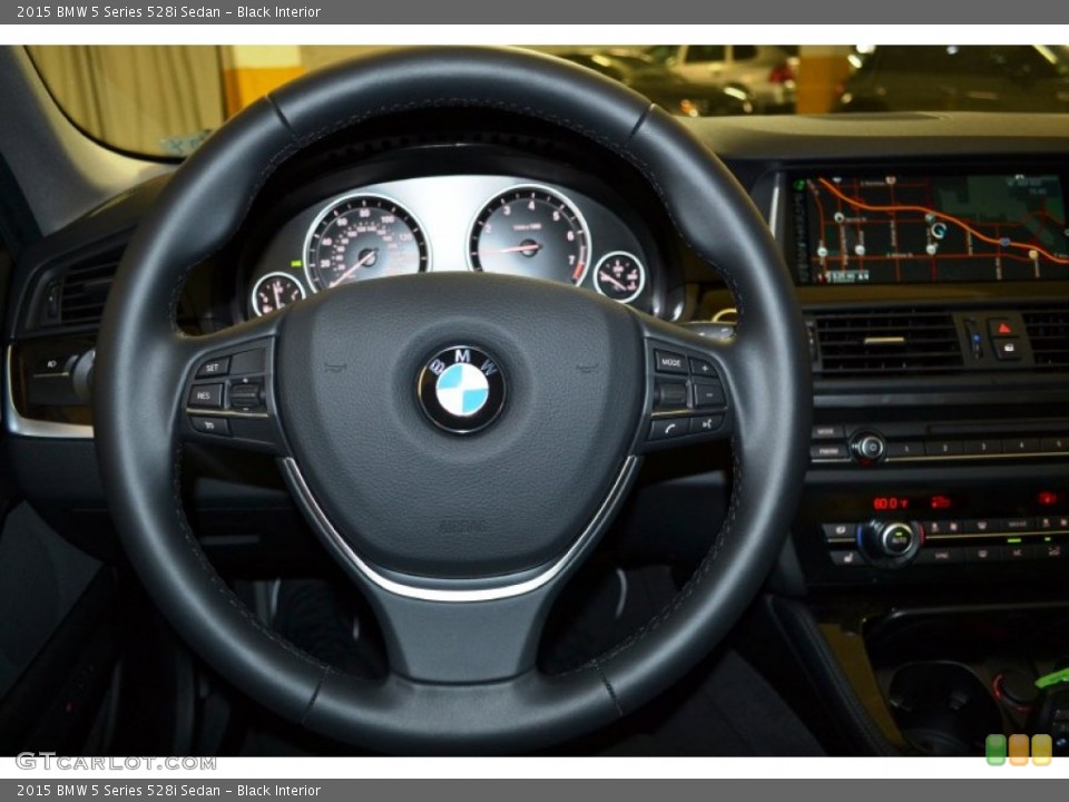 Black Interior Steering Wheel for the 2015 BMW 5 Series 528i Sedan #101440640