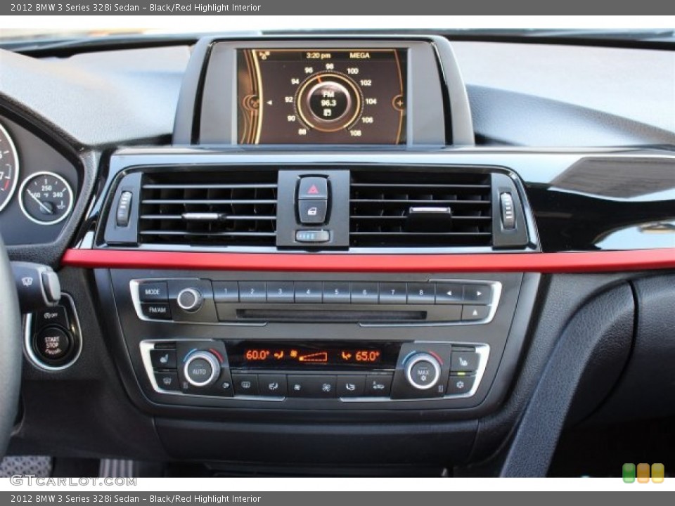 Black/Red Highlight Interior Controls for the 2012 BMW 3 Series 328i Sedan #101441657