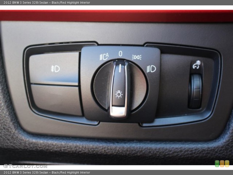 Black/Red Highlight Interior Controls for the 2012 BMW 3 Series 328i Sedan #101441662