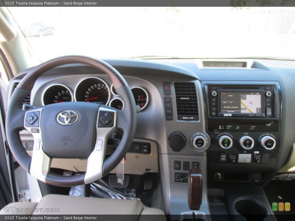 Sand Beige Interior Dashboard for the 2015 Toyota Sequoia Platinum #101449193