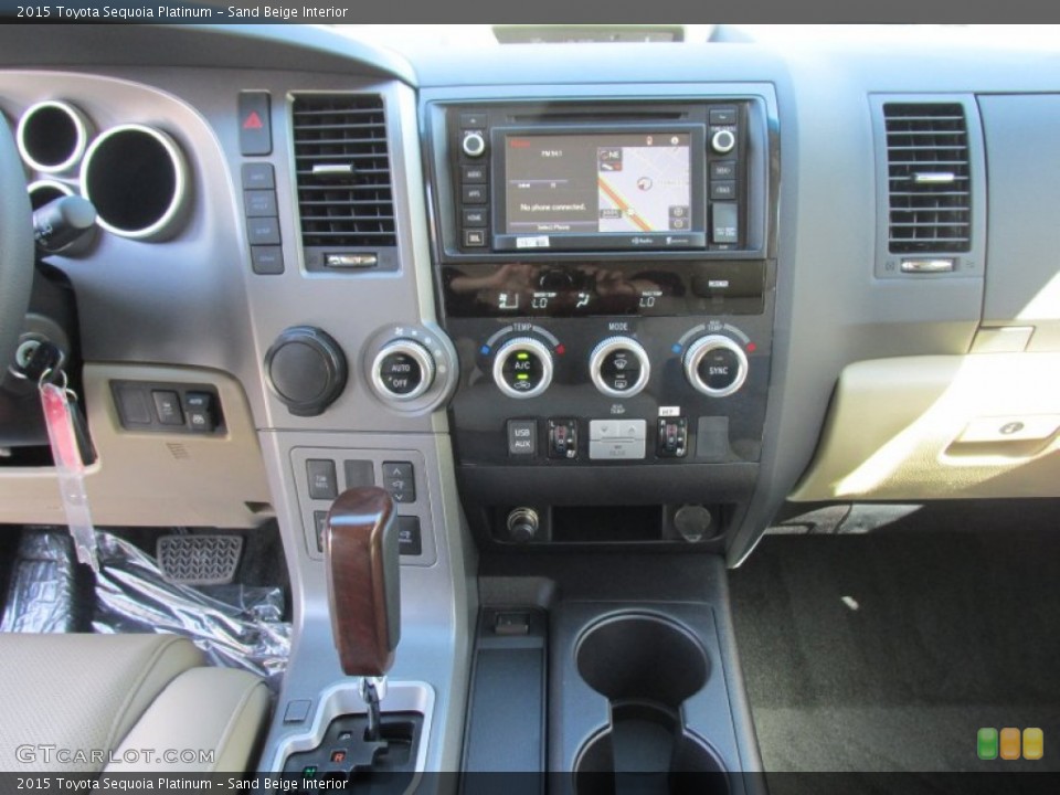 Sand Beige Interior Controls for the 2015 Toyota Sequoia Platinum #101449221