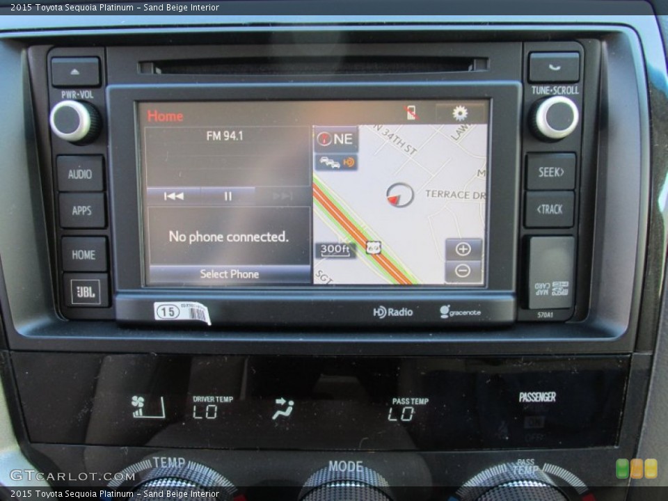 Sand Beige Interior Navigation for the 2015 Toyota Sequoia Platinum #101449248
