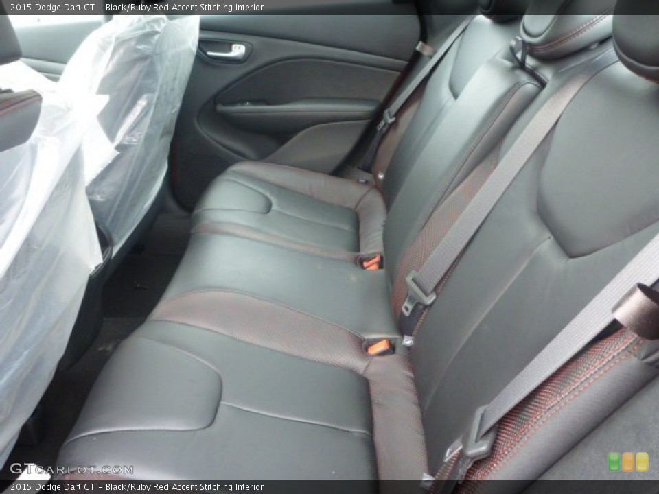 Black/Ruby Red Accent Stitching Interior Rear Seat for the 2015 Dodge Dart GT #101459967