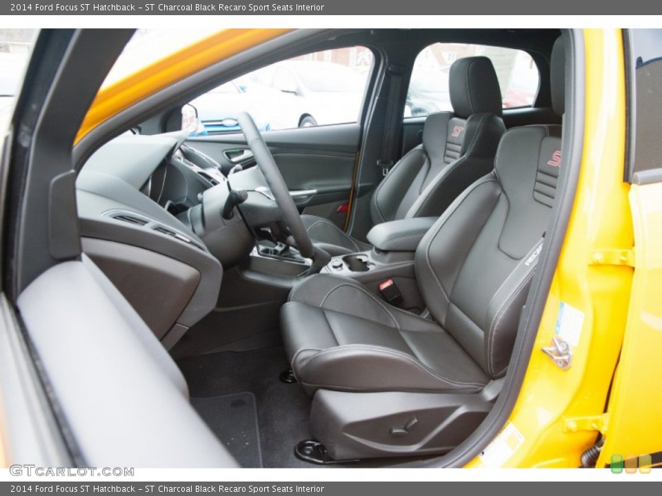 ST Charcoal Black Recaro Sport Seats Interior Front Seat for the 2014 Ford Focus ST Hatchback #101465598