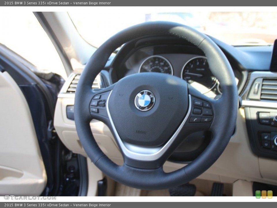 Venetian Beige Interior Steering Wheel for the 2015 BMW 3 Series 335i xDrive Sedan #101478234