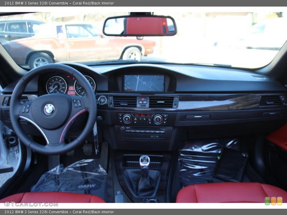 Coral Red/Black Interior Dashboard for the 2012 BMW 3 Series 328i Convertible #101480115