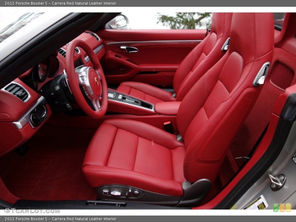 Carrera Red Natural Leather Interior Front Seat for the 2013 Porsche Boxster S #101490692