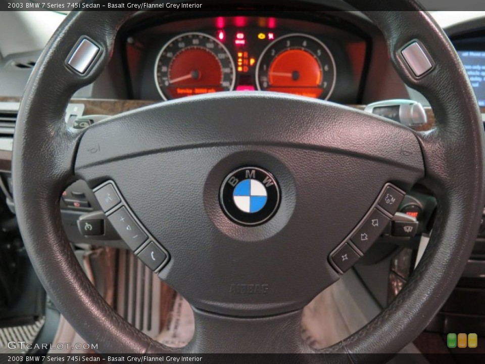 Basalt Grey/Flannel Grey Interior Steering Wheel for the 2003 BMW 7 Series 745i Sedan #101507795