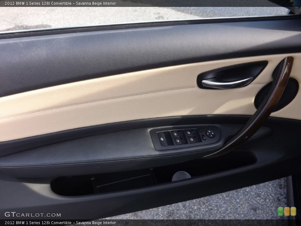 Savanna Beige Interior Door Panel for the 2012 BMW 1 Series 128i Convertible #101513939