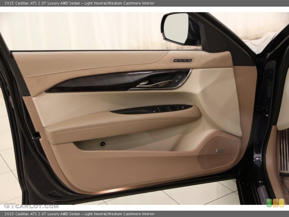 Light Neutral/Medium Cashmere Interior Door Panel for the 2015 Cadillac ATS 2.0T Luxury AWD Sedan #101531673