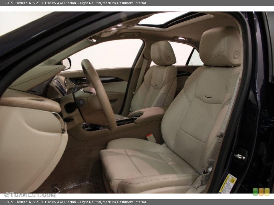 Light Neutral/Medium Cashmere Interior Front Seat for the 2015 Cadillac ATS 2.0T Luxury AWD Sedan #101531695