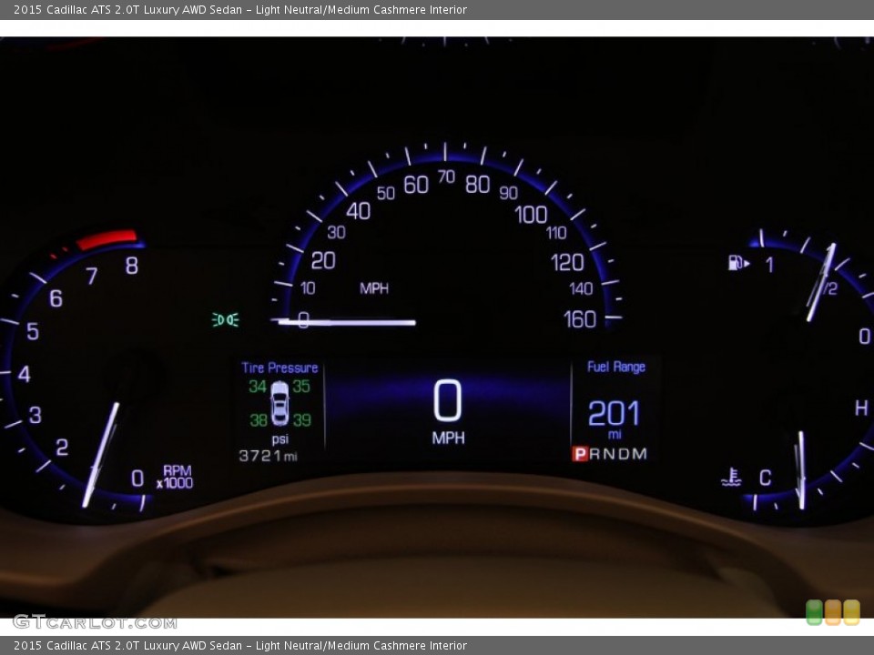 Light Neutral/Medium Cashmere Interior Gauges for the 2015 Cadillac ATS 2.0T Luxury AWD Sedan #101531734