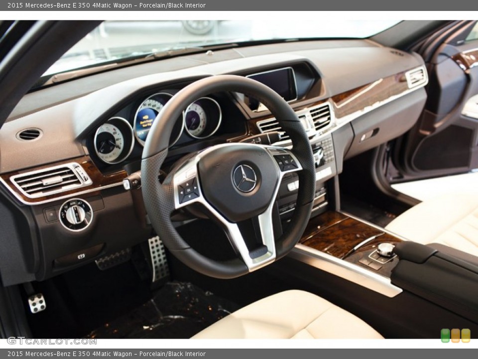 Porcelain/Black 2015 Mercedes-Benz E Interiors