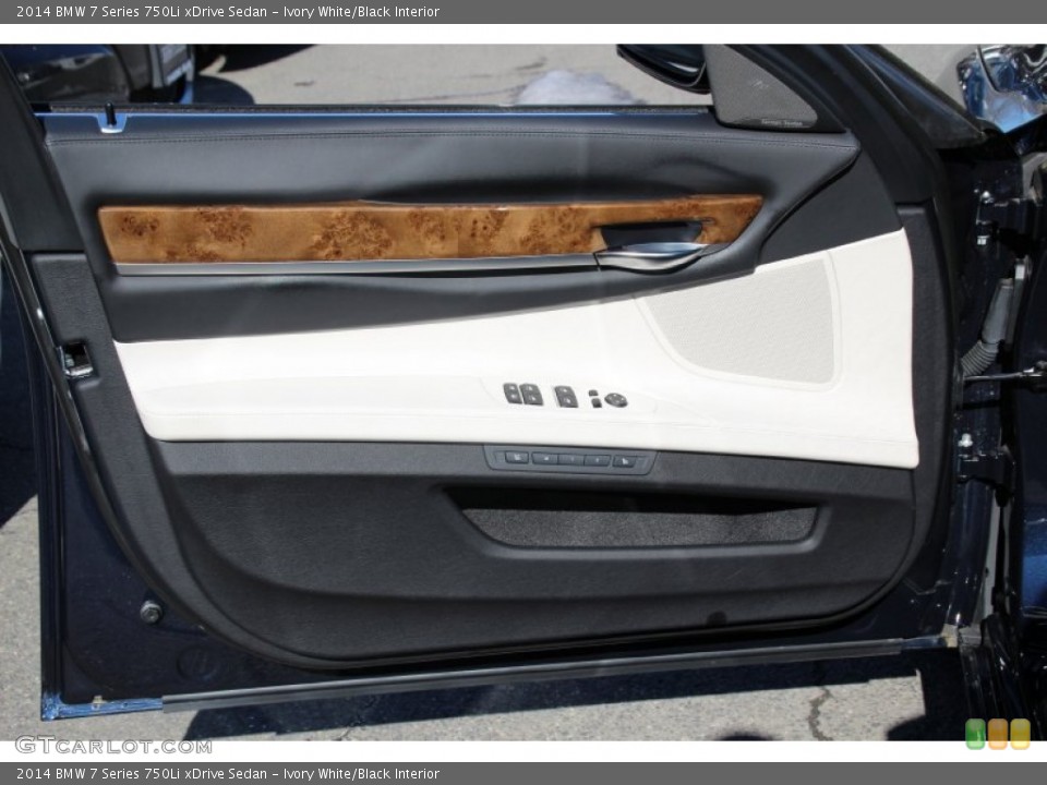 Ivory White/Black Interior Door Panel for the 2014 BMW 7 Series 750Li xDrive Sedan #101552803