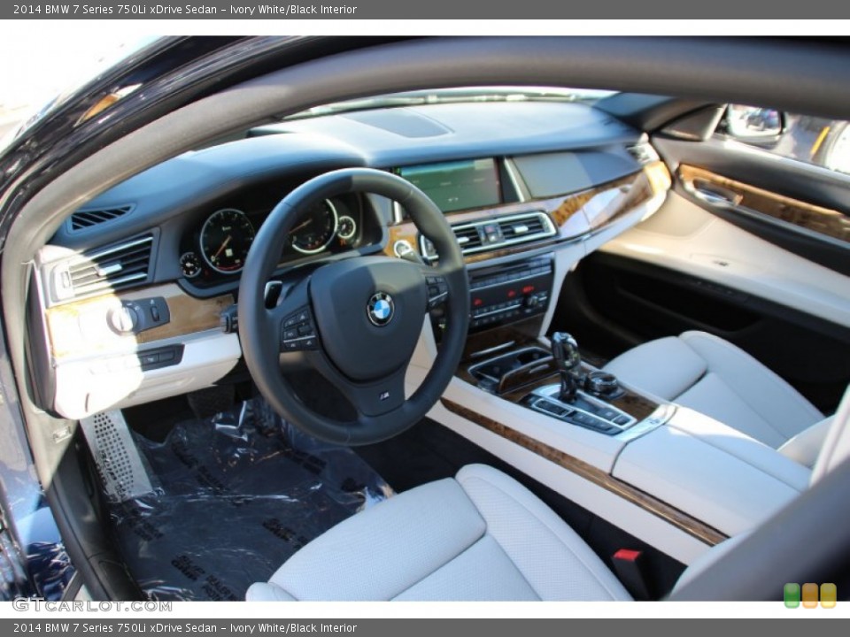 Ivory White/Black 2014 BMW 7 Series Interiors