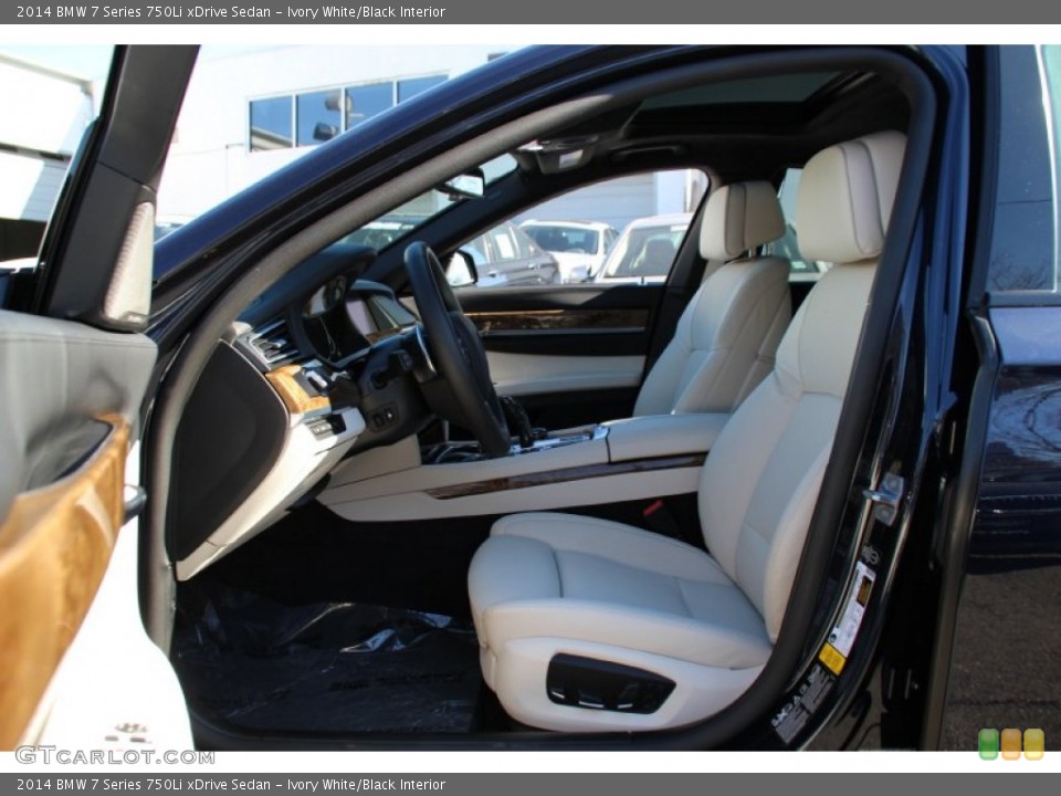 Ivory White/Black Interior Front Seat for the 2014 BMW 7 Series 750Li xDrive Sedan #101552875