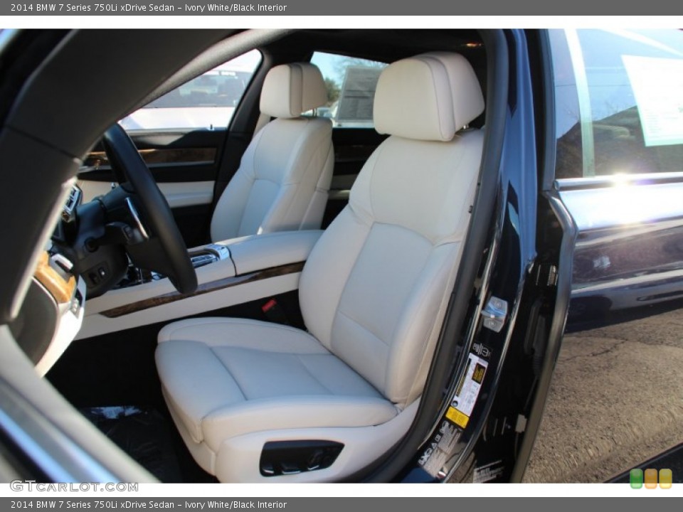 Ivory White/Black Interior Front Seat for the 2014 BMW 7 Series 750Li xDrive Sedan #101552904