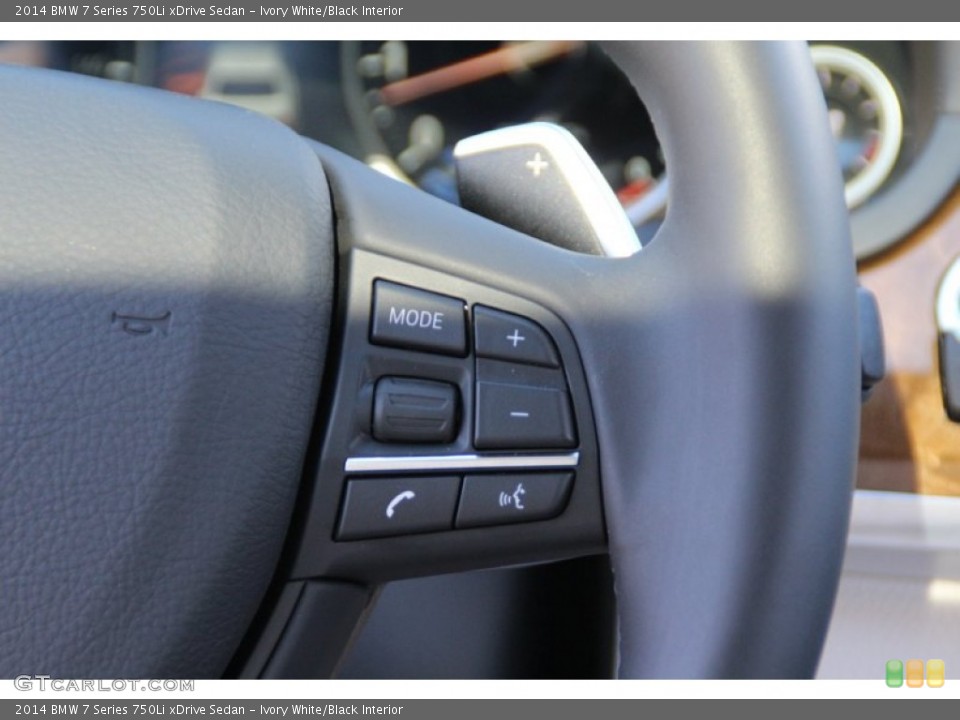 Ivory White/Black Interior Controls for the 2014 BMW 7 Series 750Li xDrive Sedan #101553025