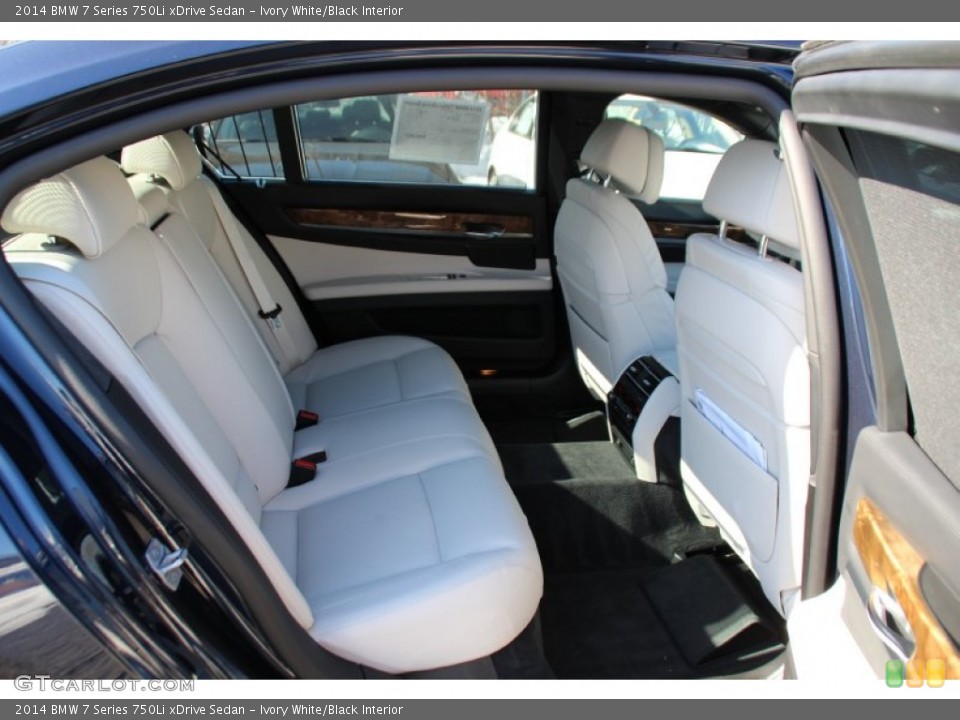 Ivory White/Black Interior Rear Seat for the 2014 BMW 7 Series 750Li xDrive Sedan #101553112