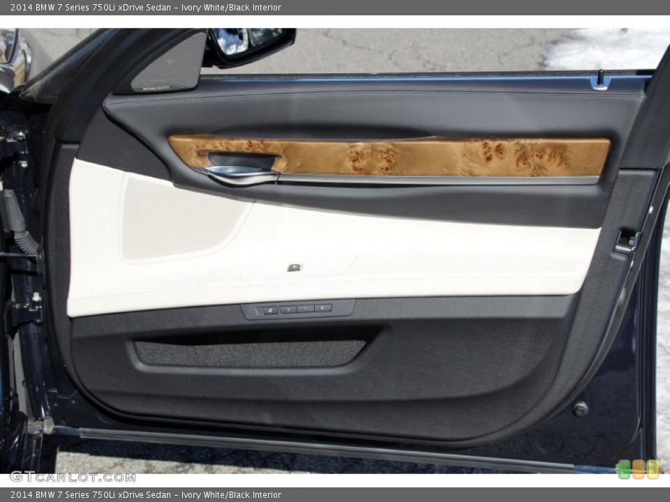 Ivory White/Black Interior Door Panel for the 2014 BMW 7 Series 750Li xDrive Sedan #101553145
