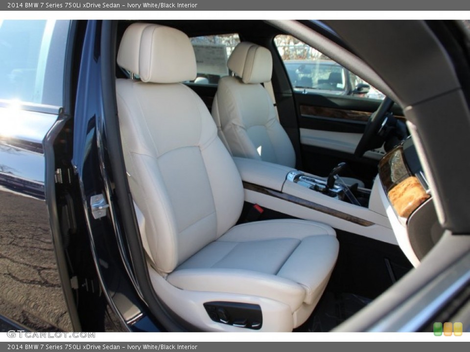 Ivory White/Black Interior Front Seat for the 2014 BMW 7 Series 750Li xDrive Sedan #101553196