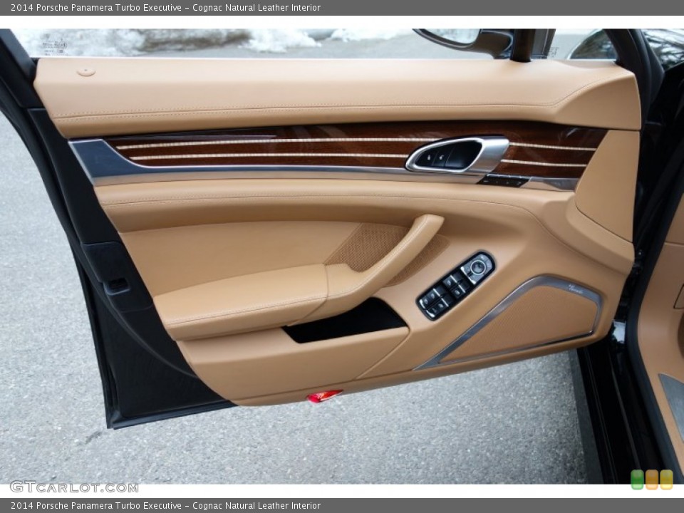 Cognac Natural Leather Interior Door Panel for the 2014 Porsche Panamera Turbo Executive #101554597