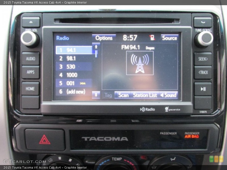 Graphite Interior Controls for the 2015 Toyota Tacoma V6 Access Cab 4x4 #101578010