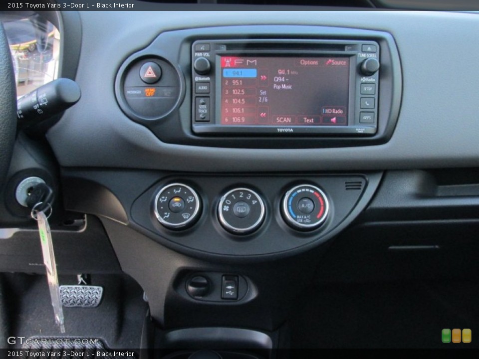 Black Interior Controls for the 2015 Toyota Yaris 3-Door L #101595212