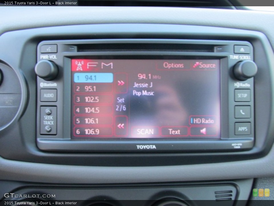 Black Interior Controls for the 2015 Toyota Yaris 3-Door L #101595233