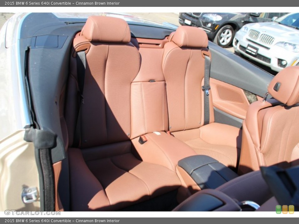 Cinnamon Brown Interior Rear Seat for the 2015 BMW 6 Series 640i Convertible #101619003