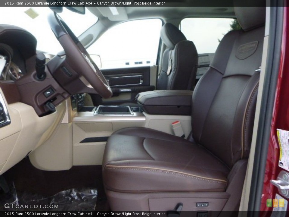Canyon Brown/Light Frost Beige Interior Front Seat for the 2015 Ram 2500 Laramie Longhorn Crew Cab 4x4 #101619270
