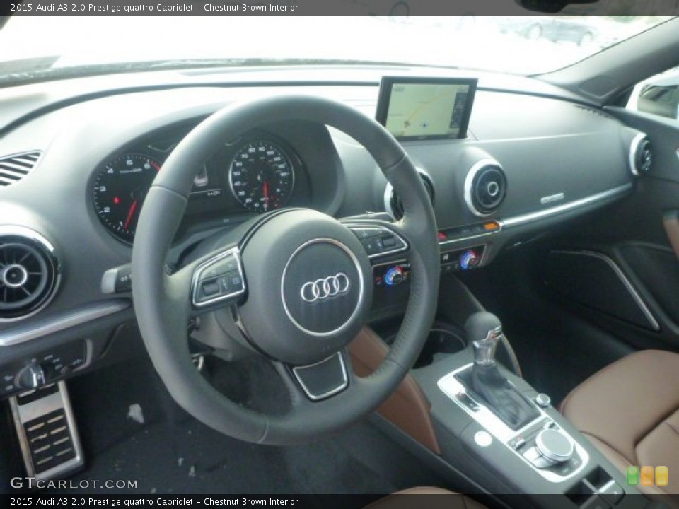 Chestnut Brown Interior Dashboard for the 2015 Audi A3 2.0 Prestige quattro Cabriolet #101640362