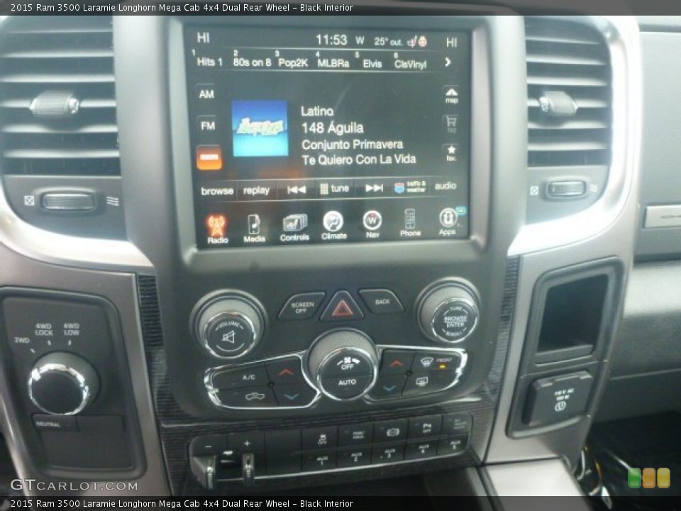 Black Interior Controls for the 2015 Ram 3500 Laramie Longhorn Mega Cab 4x4 Dual Rear Wheel #101650721