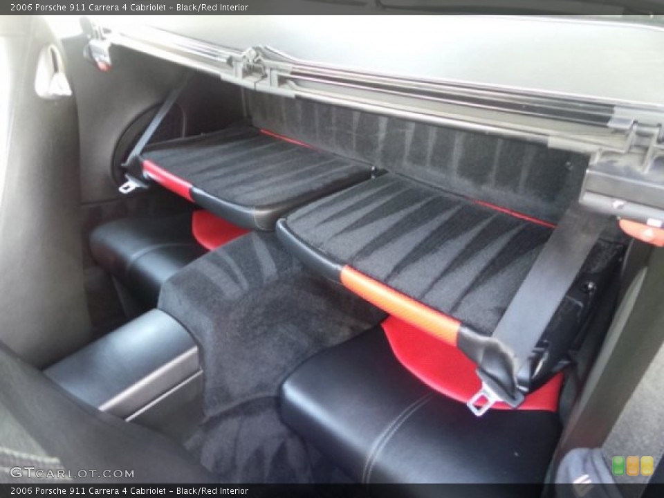 Black/Red Interior Rear Seat for the 2006 Porsche 911 Carrera 4 Cabriolet #101653583