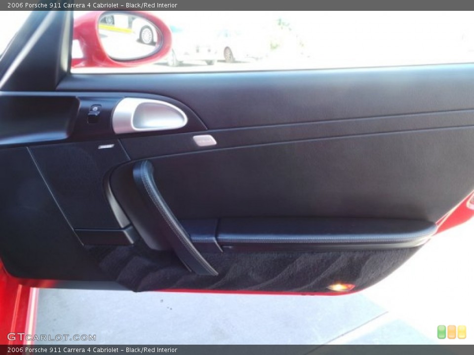 Black/Red Interior Door Panel for the 2006 Porsche 911 Carrera 4 Cabriolet #101653643