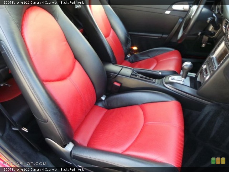 Black/Red Interior Front Seat for the 2006 Porsche 911 Carrera 4 Cabriolet #101653685
