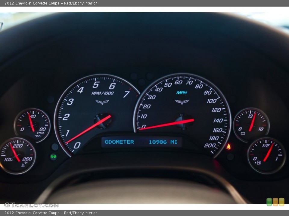 Red/Ebony Interior Gauges for the 2012 Chevrolet Corvette Coupe #101687240
