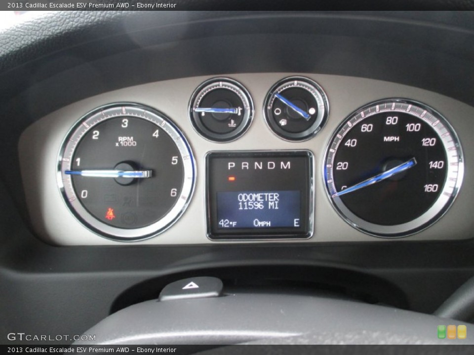 Ebony Interior Gauges for the 2013 Cadillac Escalade ESV Premium AWD #101690867