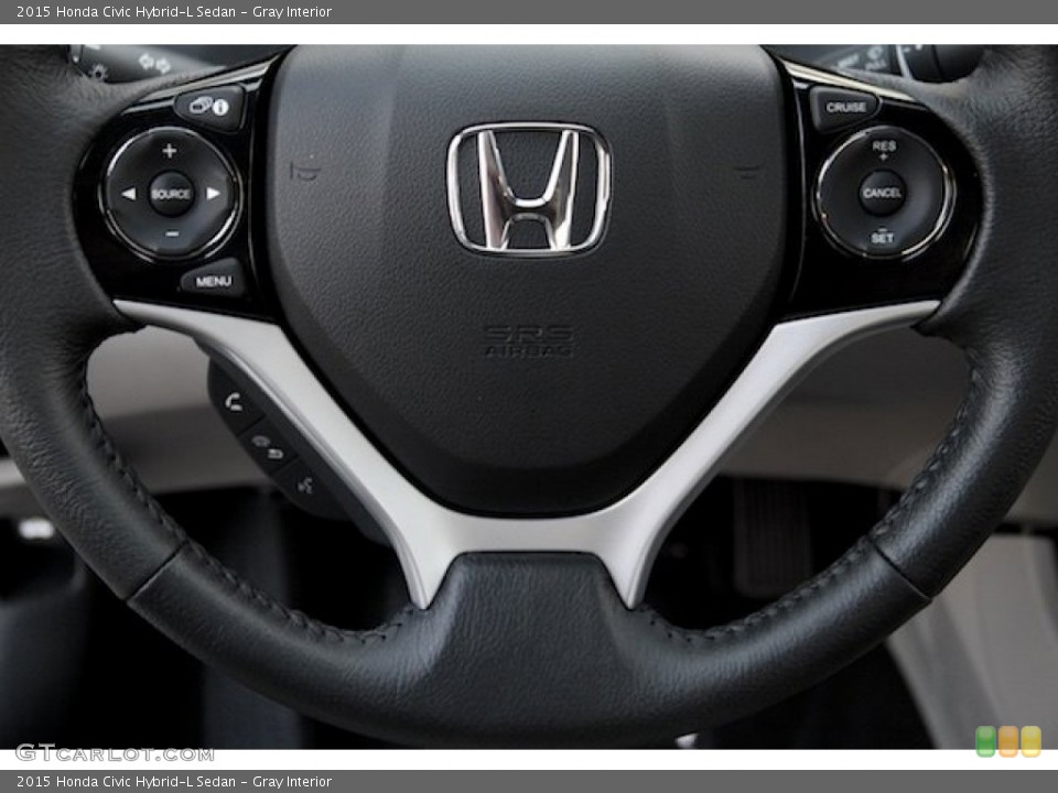 Gray Interior Steering Wheel for the 2015 Honda Civic Hybrid-L Sedan #101714185