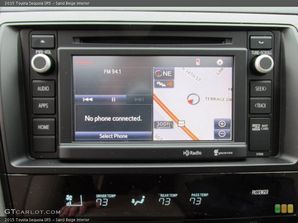 Sand Beige Interior Navigation for the 2015 Toyota Sequoia SR5 #101725538