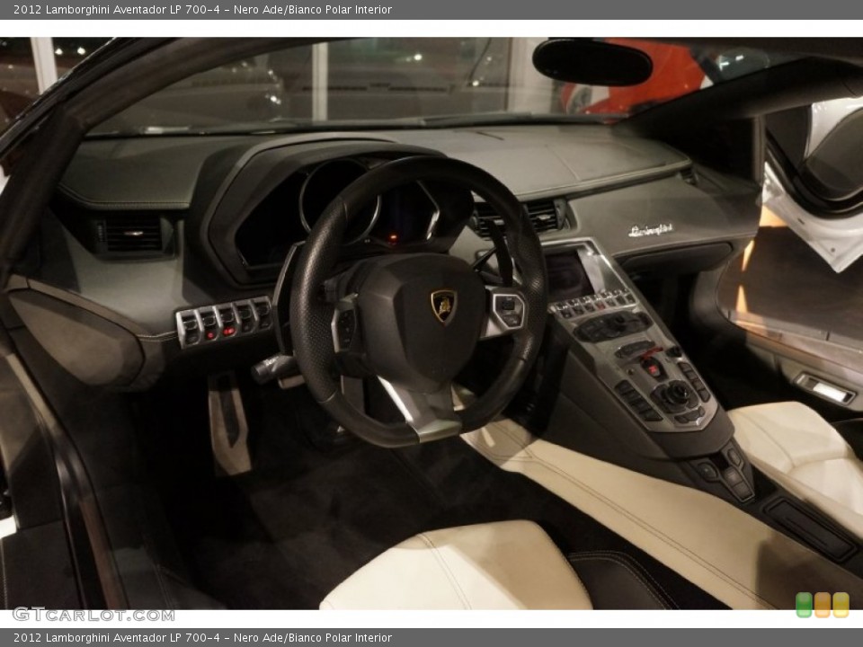 Nero Ade/Bianco Polar Interior Prime Interior for the 2012 Lamborghini Aventador LP 700-4 #101732418