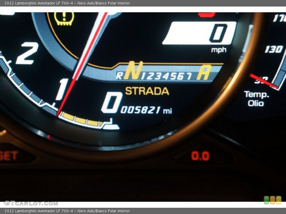 Nero Ade/Bianco Polar Interior Gauges for the 2012 Lamborghini Aventador LP 700-4 #101732937
