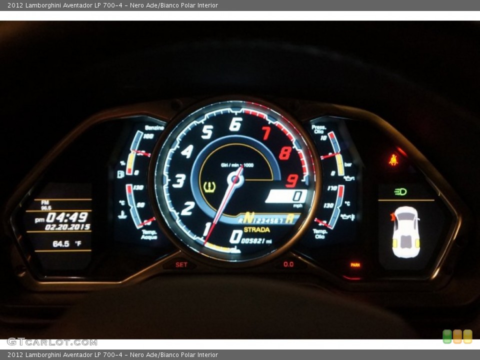 Nero Ade/Bianco Polar Interior Gauges for the 2012 Lamborghini Aventador LP 700-4 #101732961