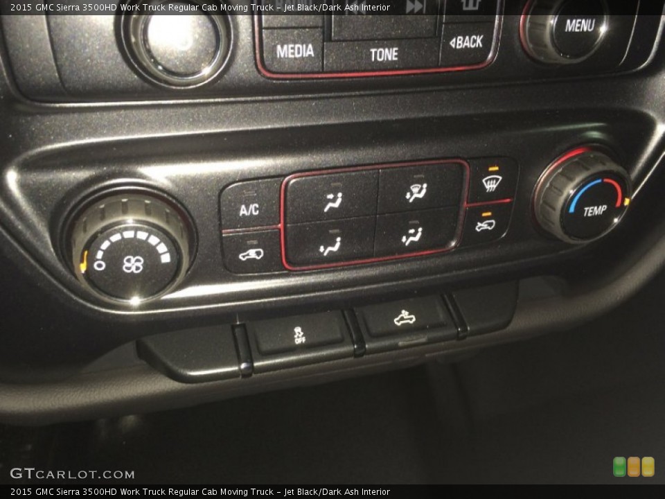 Jet Black/Dark Ash Interior Controls for the 2015 GMC Sierra 3500HD Work Truck Regular Cab Moving Truck #101735445